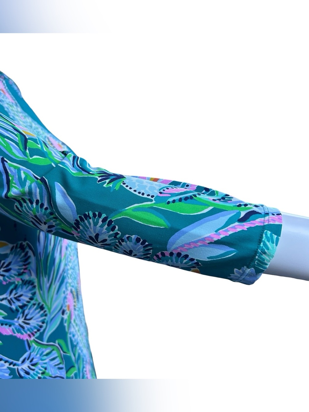 Lilly Pulitzer Seralina Maxi Dress XS Rain Forest UPF 50 Slit Stretch Resort - Picture 7 of 16